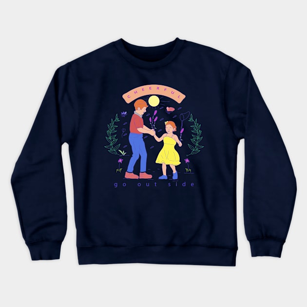 cheerful Crewneck Sweatshirt by wagini